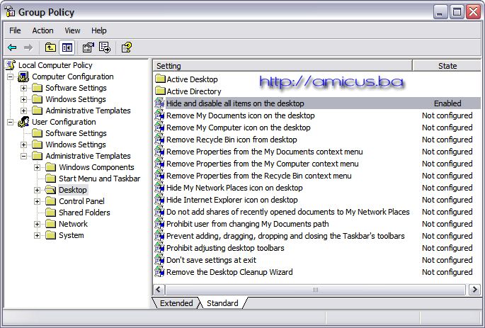 Group policy prozor