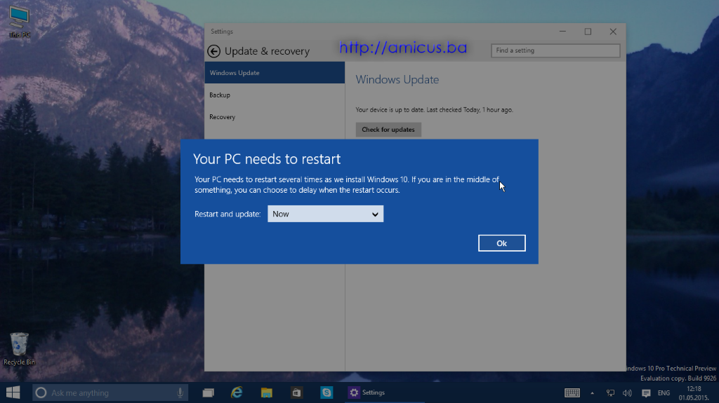 Restart nakon update-a Windows 10