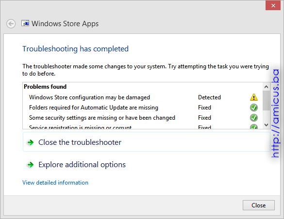Windows Store Apps - Rezultati porpavljanja grešaka