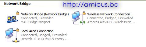 Bridge između LAN i WiFi konekcije na Windows XP